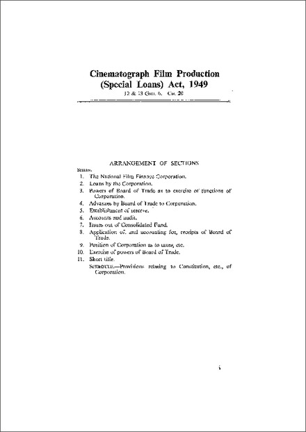 Cinematograph Film Production (Special Loans) Act 1949