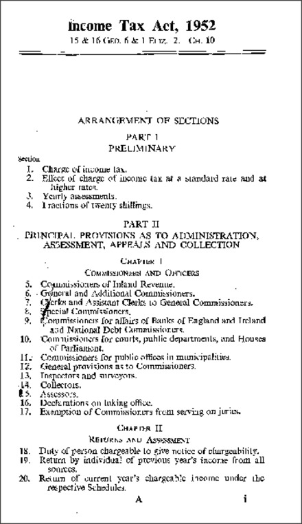 Income Tax Act 1952
