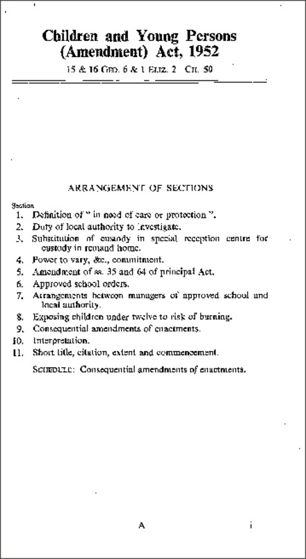 Children and Young Persons (Amendment) Act 1952