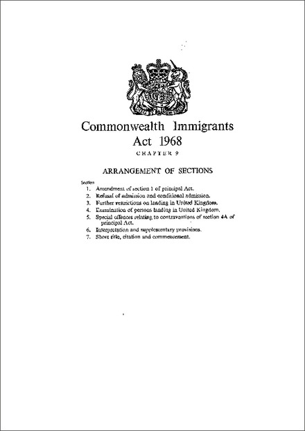 Commonwealth Immigrants Act 1968