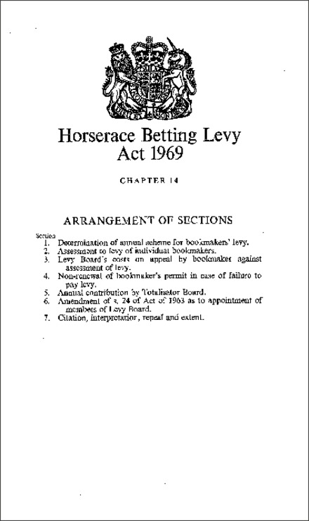 Horserace Betting Levy Act 1969