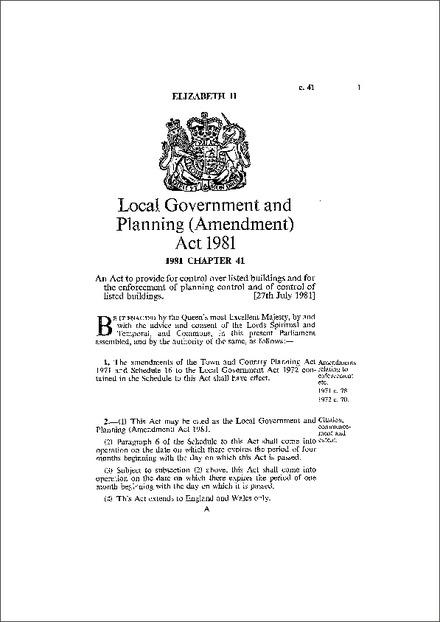 Local Government and Planning (Amendment) Act 1981