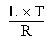 Formula - (L multiplied by T) divided by R