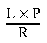 Formula - (L multiplied by P) divided by R