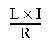 Formula - (L multiplied by I) divided by R