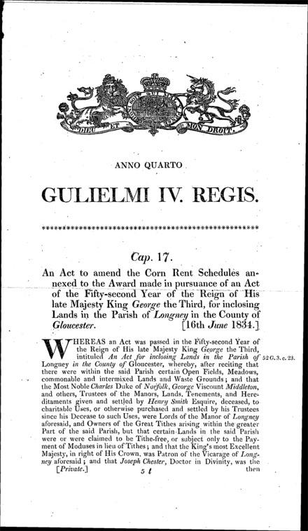 Longney (Gloucestershire) inclosure Act 1834