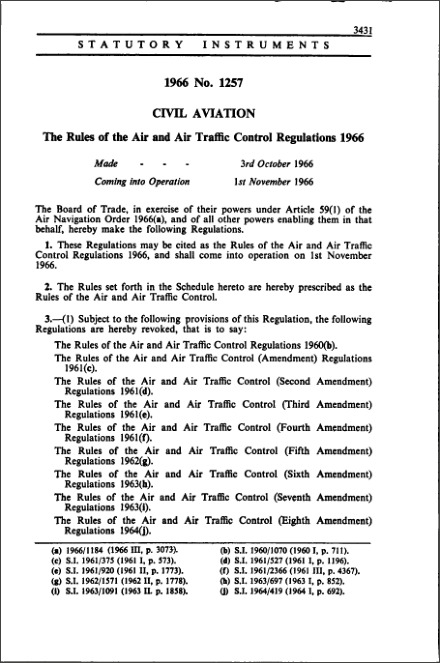 The Rules of the Air and Air Traffic Control Regulations 1966