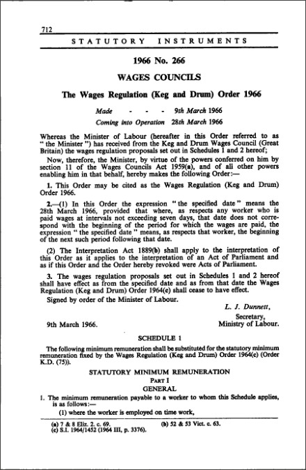 The Wages Regulation (Keg and Drum) Order 1966