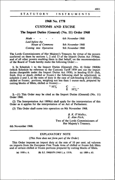 The Import Duties (General) (No. 11) Order 1968