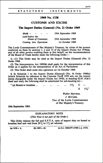 The Import Duties (General) (No. 2) Order 1969