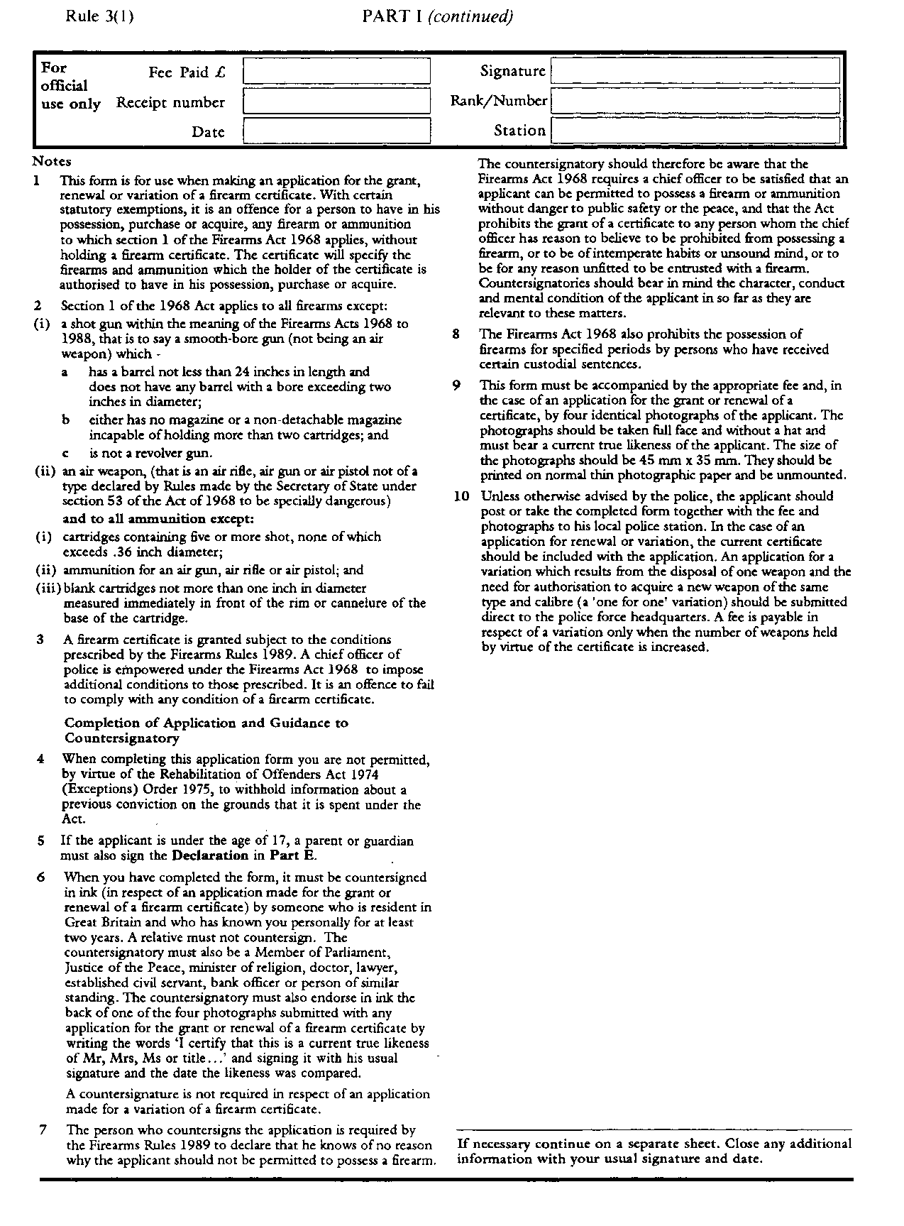 The Firearms (Scotland) Rules 1989