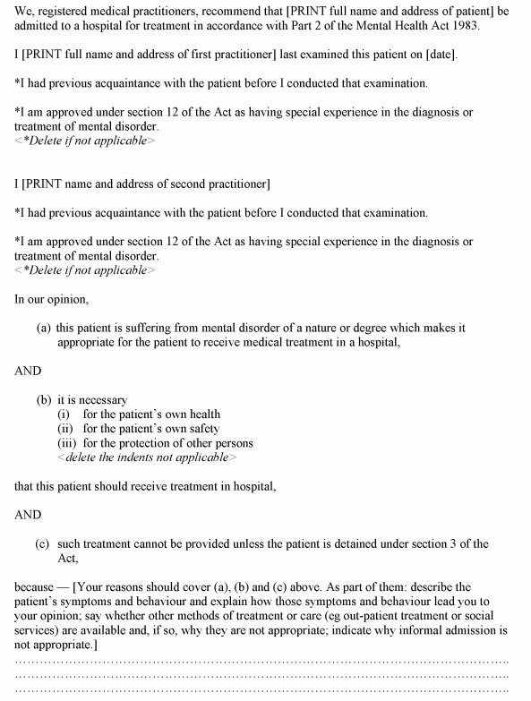 The Mental Health (Hospital, Guardianship and Treatment) (England)  Regulations 2008