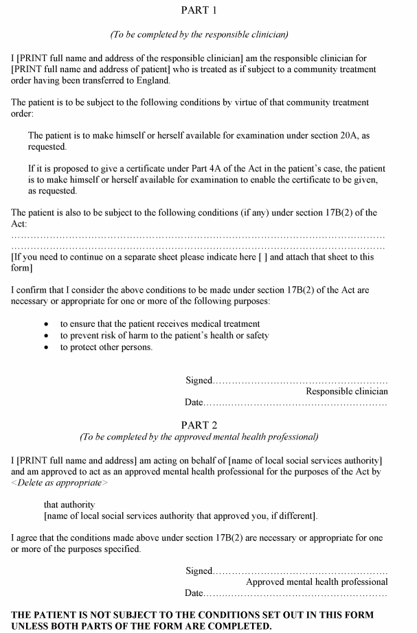 The Mental Health (Hospital, Guardianship and Treatment) (England)  Regulations 2008