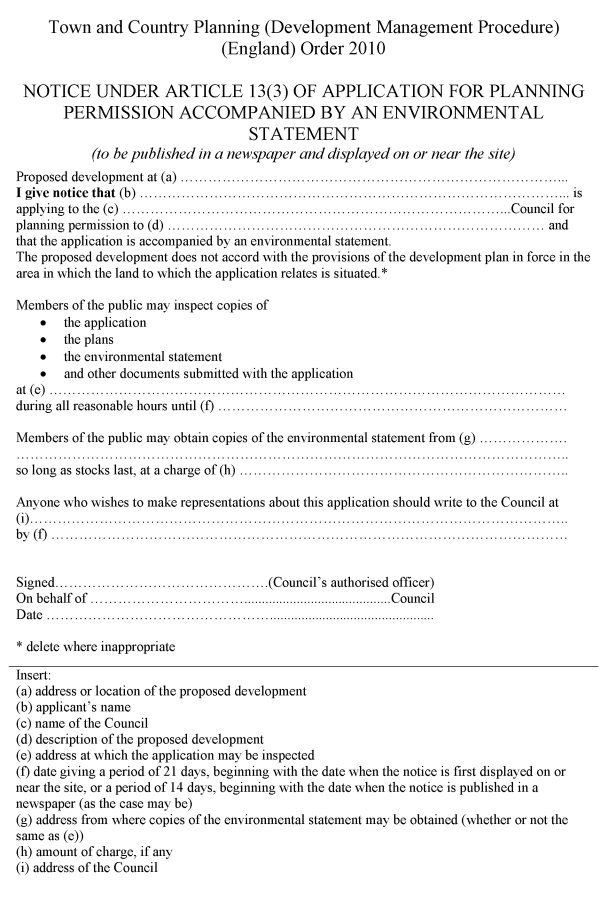 The Town and Country Planning Development Management 