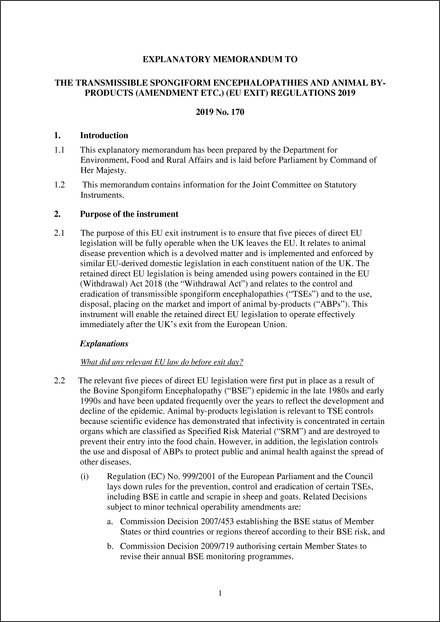 The Transmissible Spongiform Encephalopathies and Animal By-Products ...