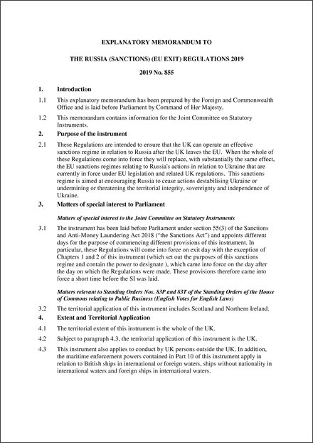 Revised UK Explanatory Memorandum 2