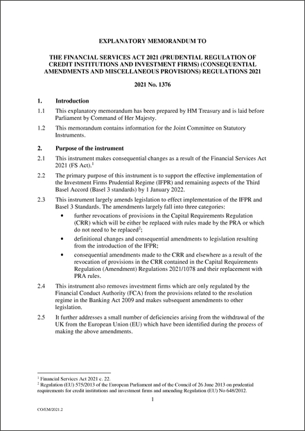 The Financial Services Act 2021 Prudential Regulation Of Credit 