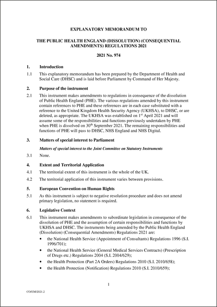 Revised UK Explanatory Memorandum 2