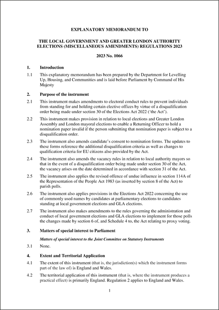 UK Explanatory Memorandum 2