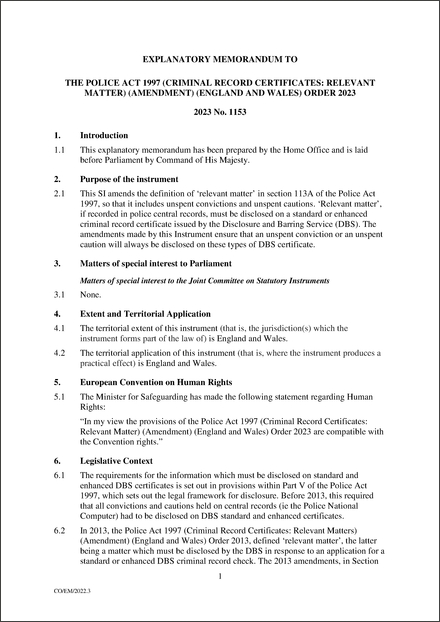 UK Explanatory Memorandum 2