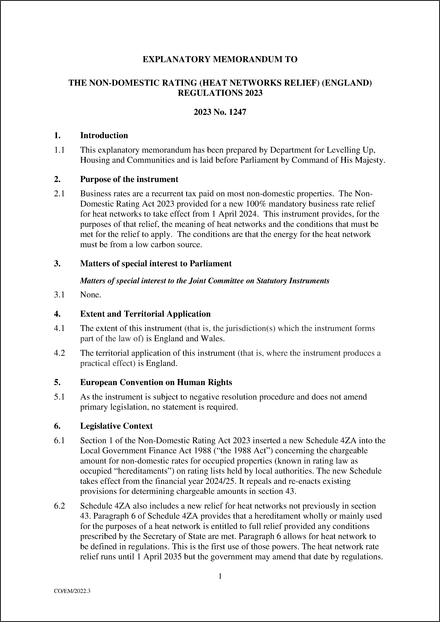 UK Explanatory Memorandum 2