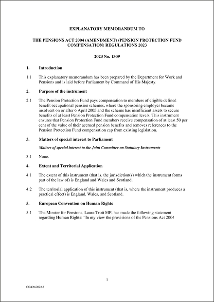 UK Explanatory Memorandum 2