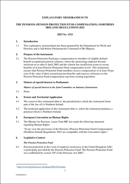 UK Explanatory Memorandum 2