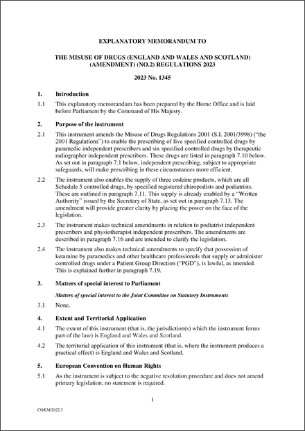 Revised UK Explanatory Memorandum 2