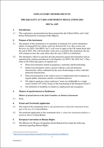 UK Explanatory Memorandum 2