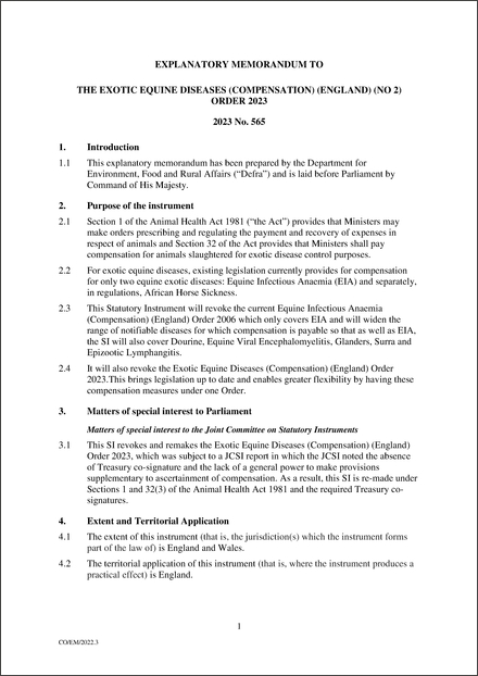 UK Explanatory Memorandum 2