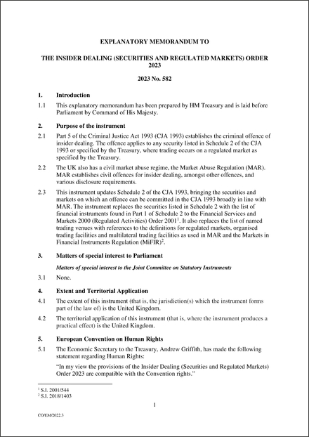 UK Explanatory Memorandum 2