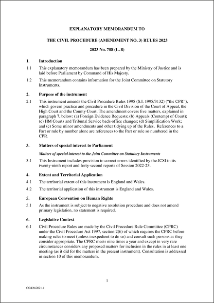 UK Explanatory Memorandum 2