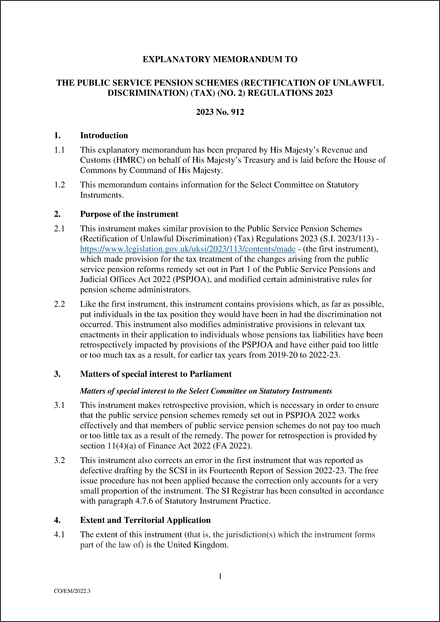 UK Explanatory Memorandum 2