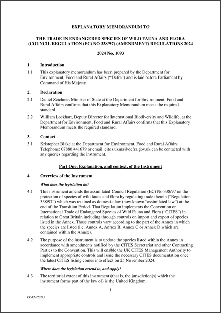 UK Explanatory Memorandum 2