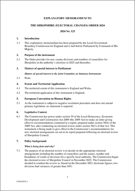 UK Explanatory Memorandum 2