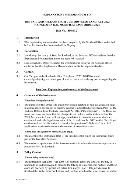 UK Explanatory Memorandum 2