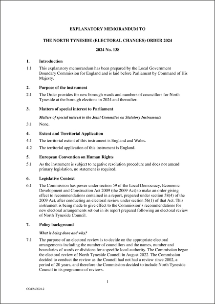 UK Explanatory Memorandum 2