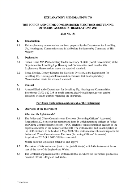 UK Explanatory Memorandum 2