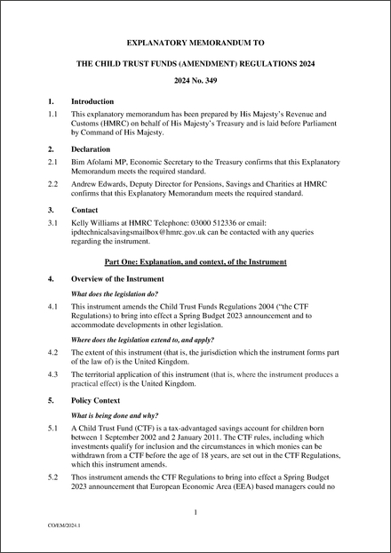 UK Explanatory Memorandum 2