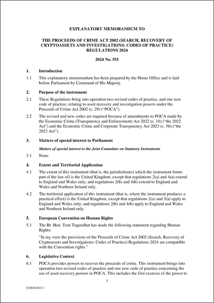 UK Explanatory Memorandum 2