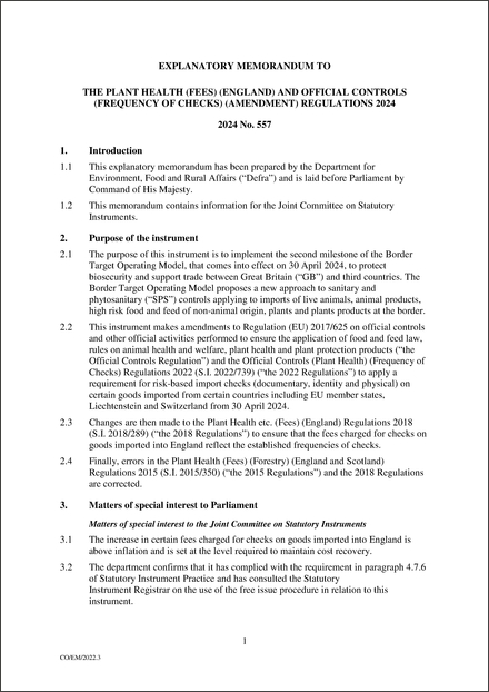 UK Explanatory Memorandum 2