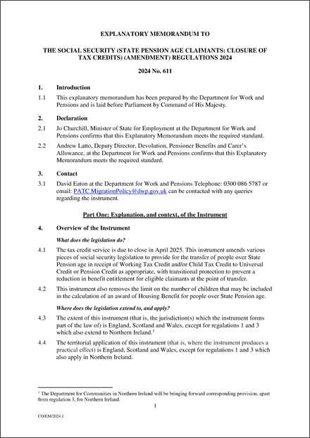 UK Explanatory Memorandum 2