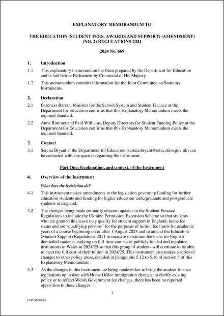 UK Explanatory Memorandum 2