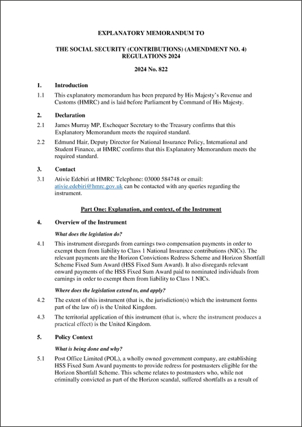 UK Explanatory Memorandum 2