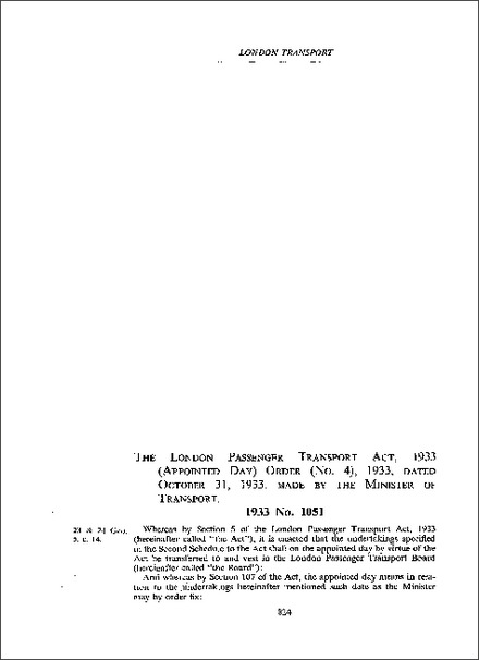 London Passenger Transport Act 1933 (Appointed Day) Order (No 4) 1933